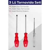 3'lü Tornavida Seti (Düz Tornavida + Yıldız Tornavida + Kontrol Kalemi) - 2