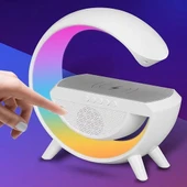 Bluetooth Hoparlörlü Kablosuz Şarj Özellikli Masa Lambası Gece Lambası - 1
