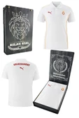Galatasaray Orijinal Lisanslı A-Takım Lazer Baskılı Kutu İçi Kişiye Özel Polo Yaka Beyaz T-Shirt - 1