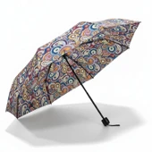 CCL Manuel Kısa 8 Telli Pongee Kumaş Desenli Şemsiye (103G-2) GKH thumbnail 3