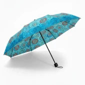 CCL Manuel Kısa 8 Telli Pongee Kumaş Desenli Şemsiye (103G-2) GKH thumbnail 4