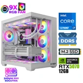 Xaser Master x8 i7 12700KF 32GB DDR5 Ram 1TB M.2 NVMe SSD 12GB RTX5070 Sıvı Soğutmalı Oyuncu Bilgisayarı thumbnail 1