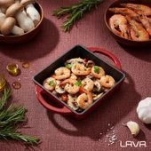 Lava Döküm Kare Sahan Döküm Demir Yekpare Çift Kulplu Ölçü 12x12cm.-Bordo thumbnail 7