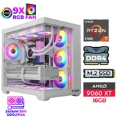 Xaser Lexus x741 Ryzen 7 5700X 32GB Ram 1TB M.2 NVMe SSD 16GB RX9060 XT Sıvı Soğutmalı Oyuncu Bilgisayarı thumbnail 1