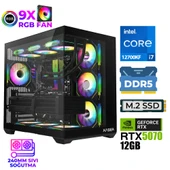Xaser Master x7 i7 12700KF 32GB DDR5 Ram 1TB M.2 NVMe SSD 12GB RTX5070 Sıvı Soğutmalı Oyuncu Bilgisayarı thumbnail 1