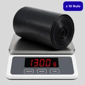 Mulpex Jumbo Boy Siyah Çöp Torbası 80x110 cm – 10 Rulo (13 kg ±%2) Dayanıklı ve Kalın, Ağır Hizmet Geri Dönüşüm thumbnail 1