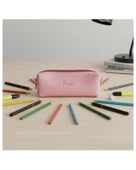 Yuga Tek Gözlü Suni Deri Kalem Çantası Pembe thumbnail 7