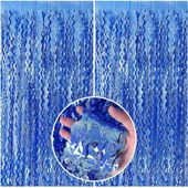 Metalize Dalgalı Hologramlı Lacivert Arka Fon Süs 100x200 cm thumbnail 1