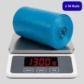 Mulpex Jumbo Boy Mavi Çöp Torbası 80x110 cm – 10 Rulo (13 kg ±%2) Dayanıklı ve Kalın, Ağır Hizmet Geri Dönüşüm thumbnail 1