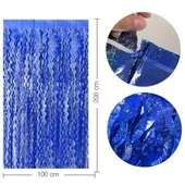 Metalize Dalgalı Hologramlı Lacivert Arka Fon Süs 100x200 cm thumbnail 2