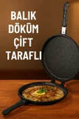 Granit Döküm Tava Çift Taraflı Balık Tavası Döküm 28 cm thumbnail 3
