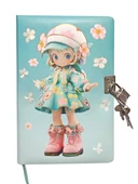 Sevimli Kız Hatıra Defteri (Günlük) Kilitli Defter 80 yaprak - Sarışın Kız thumbnail 1