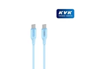 Rova KB203M Type-C To Type-C 20W Hızlı Şarj Data Kablosu 1.2cm - Mavi - 1