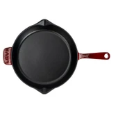 Lava Döküm Yuvarlak Kızartma Tavası Döküm Demir Yekpare Saplı. Çap(Ø)30cm-Bordo thumbnail 3