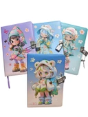 Sevimli Kız Hatıra Defteri (Günlük) Kilitli Defter 80 yaprak - Sarışın Kız thumbnail 4