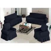 Altın Kelebek Bürümcük Koltuk Örtüsü Maxi Takım (3+3+1+1)-Siyah - 1