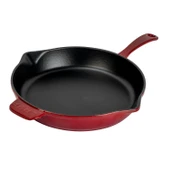 Lava Döküm Yuvarlak Kızartma Tavası Döküm Demir Yekpare Saplı. Çap(Ø)34cm-Bordo - 2