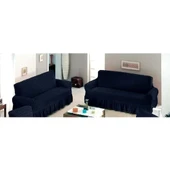 Altın Kelebek Bürümcük Koltuk Örtüsü Maxi Çekyat (3+3)-Siyah thumbnail 1