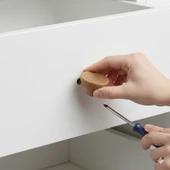 Alegro Düğme 10 Adet Set Açık Ceviz Plastik Tek Vidalı Mutfak Dolabı Çekmece Dolap Kulpu Kulbu Model thumbnail 6