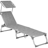 Songmics GCB19 55x193x31 cm Gölgelikli Katlanabilir Şezlong - 1