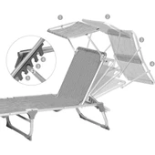 Songmics GCB19 55x193x31 cm Gölgelikli Katlanabilir Şezlong - 5