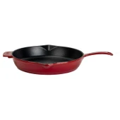 Lava Döküm Yuvarlak Kızartma Tavası Döküm Demir Yekpare Saplı. Çap(Ø)34cm-Bordo - 1
