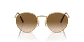Ray-Ban New Round 3637 001/51 Gold-Light Brown Güneş Gözlüğü - 1
