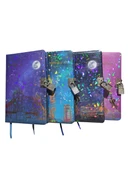 Yıldızlı Gece Hatıra Defteri (Günlük) Kilitli Defter 80 yaprak - Köprü thumbnail 5