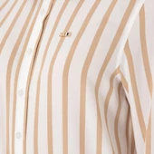 Kadın Beyaz Çizgili Uzun Kollu Gömlek - 6