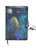 Yıldızlı Gece Hatıra Defteri (Günlük) Kilitli Defter 80 yaprak - Lunapark thumbnail 1