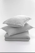 Merinos Modern Line 3 Parça Battaniye Seti - Gri - 2