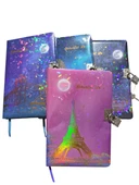 Yıldızlı Gece Hatıra Defteri (Günlük) Kilitli Defter 80 yaprak - Saat Kulesi thumbnail 4