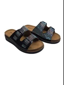 Enova Anatomik Taşlı Çift Bant Cırtlı Kadın Terlik thumbnail 3