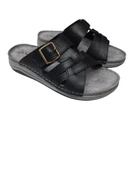 Enova Erkek Ortopedik Tokalı Dikişli Şık Ev Dışarı Suni Deri Erkek Terlik thumbnail 6