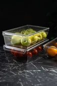 İronika Kapaklı Buzdolabı Düzenleyici Meyve Sebze Saklama Kabı Organizer 4'lü Set 7 L - 4,5 L - 3 L - 2 L - 3