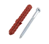 Delikli tuğla gaz beton için 4ADET 10mm dübel seti altıgen başlı vida metal sabitleme - 1