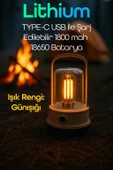 Şarjlı Kamp Lambası Filament Işıklı Orta-Yüksek Işık SOS Askılı Işıldak El Feneri Gece Lambası 382 thumbnail 5