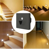 Cata CT-5170 1W Sensörlü Koridor LED Aydınlatma Siyah Renk Fotoselli Duvar Armatürü 6400K Beyaz Işık - 3