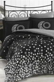 Stars Tek Kişilik Poplin Nevresim Takımı Siyah - 1
