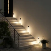 Cata CT-5170 1W Sensörlü Koridor LED Aydınlatma Siyah Renk Fotoselli Duvar Armatürü 6400K Beyaz Işık - 2