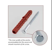 Delikli tuğla gaz beton için 4ADET 10mm dübel seti altıgen başlı vida metal sabitleme - 2