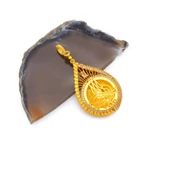 Altın Kaplama Tuğralı Kolye Ucu TGR-722 thumbnail 4