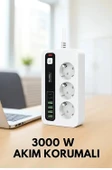 P10 3X Priz 3000W Akım Korumalı 4X Usb 2X Type-c Girişli Çoklu Priz thumbnail 2