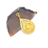 Altın Kaplama Tuğralı Kolye Ucu TGR-720 thumbnail 4