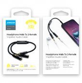 Joyroom SY-A04 Splitter Y Kulaklık Ayırıcı Ses Kablosu 0,2 m-Siyah - 2