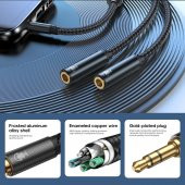 Joyroom SY-A04 Splitter Y Kulaklık Ayırıcı Ses Kablosu 0,2 m-Siyah - 4