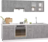 Tdesigno Tuana Mutfak 210 Cm Tezgah Dahil - Beton Görünümlü Kapak - 1