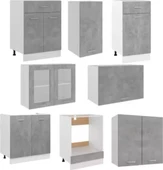 Tdesigno Tuana Mutfak 210 Cm Tezgah Dahil - Beton Görünümlü Kapak - 3
