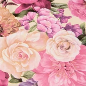 Time Çiçek Desenli Pvc Masa Örtüsü - Renkli - 140x140 cm thumbnail 2