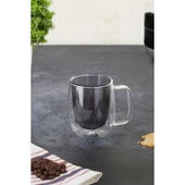 MDB Çift Cidarlı Cam Kupa Gri Renk thumbnail 2